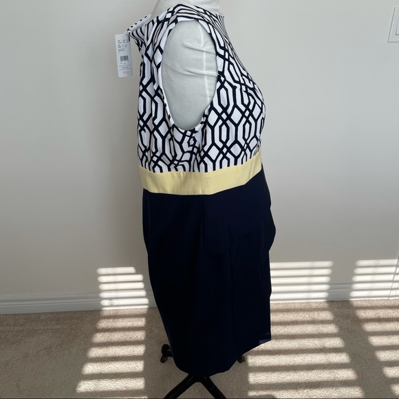 NWT Laura Plus fitted tierd blue and yellow dress - Picture 6 of 9